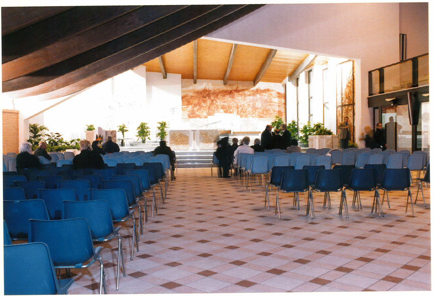 L'interno della chiesa a fine lavori